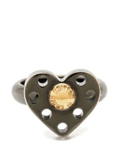 Pre-owned Louis Vuitton Heart Ring In Silver