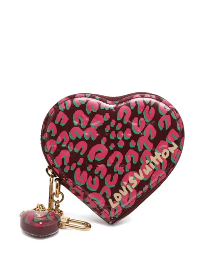 Pre-owned Louis Vuitton Heart-shaped Coin Purse In Red