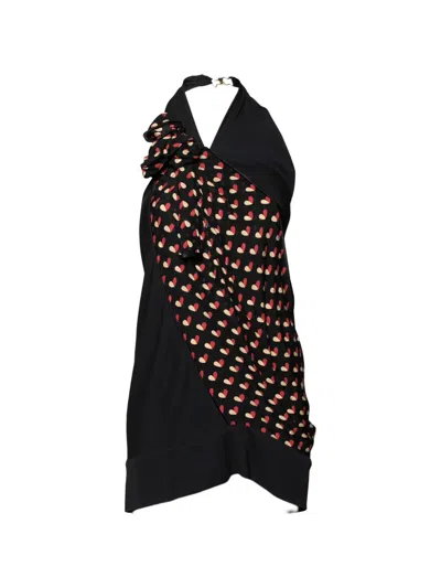 Pre-owned Louis Vuitton Heart-print Halter-neck Top In Black