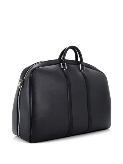 Pre-owned Louis Vuitton Helanga Bag Taiga Leather 1 Poche Travel Bag In Black