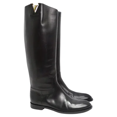 Pre-owned Louis Vuitton Heritage Black Leather Riding Boots