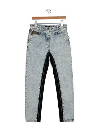 Pre-owned Louis Vuitton High-rise Straight Leg Jeans In Blue