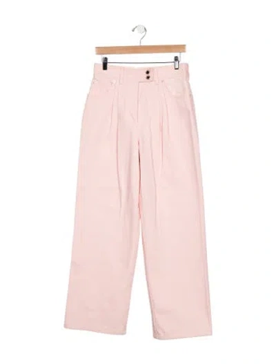 Pre-owned Louis Vuitton High-rise Wide Leg Jeans In Pink