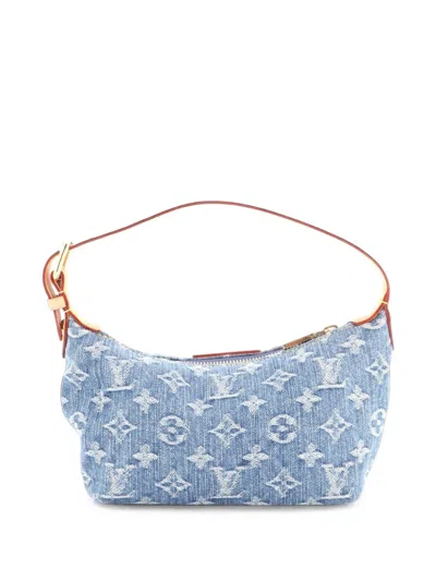 Pre-owned Louis Vuitton Hills Pochette Lv Remix Monogram Denim Shoulder Bag In Blue