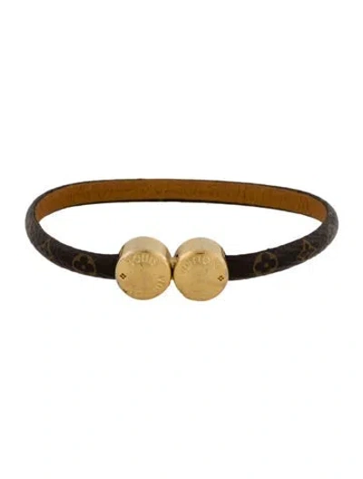 Pre-owned Louis Vuitton Historic Mini Monogram Bracelet, 6.25" In Brown