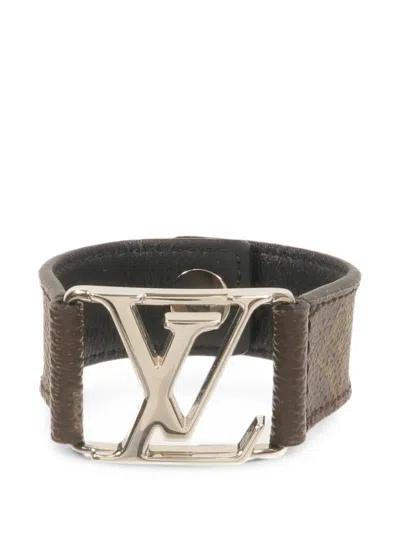 Pre-owned Louis Vuitton Hockenheim Monogram Bracelet In Silver