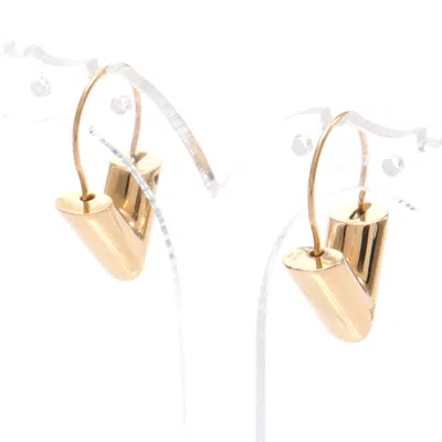 Pre-owned Louis Vuitton Hoop Earrings Essential V Earrings Gp Gold