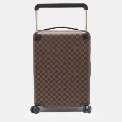 Pre-owned Louis Vuitton Horizon 55 Monogram Canvas Suitcase In Brown