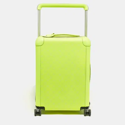 Pre-owned Louis Vuitton Horizon 55 Neon Monogram Canvas Suitcase In Green