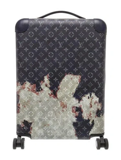 Pre-owned Louis Vuitton Horizon 55 Rolling Suitcase In Blue