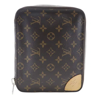 Pre-owned Louis Vuitton Horizon Brown Canvas Clutch Bag ()