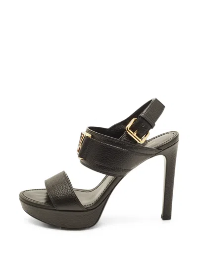 Pre-owned Louis Vuitton Horizon Platform Sandals In Black