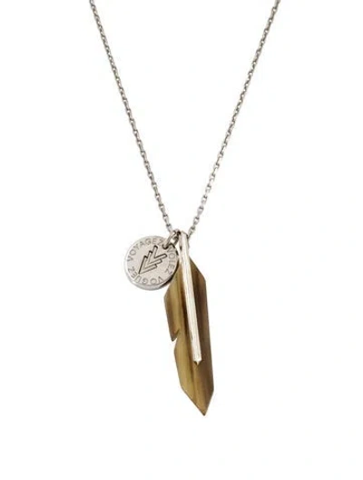 Pre-owned Louis Vuitton Horn Dreaming Charms Pendant Necklace, 20" In Brown