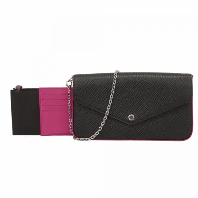 Pre-owned Louis Vuitton Hot Pink Noir Chain/shoulder Wallet () In Multi