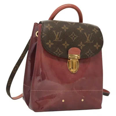 Pre-owned Louis Vuitton Hot Springs Backpack Vernis With Monogram Canvas Pink Patent_leather Backpack Bag (pre