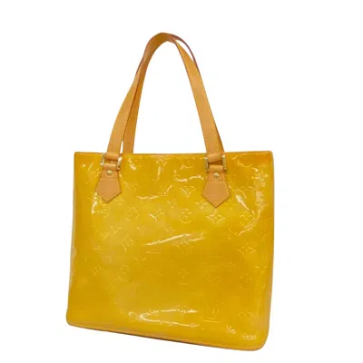 Pre-owned Louis Vuitton Houston Patent Leather Tote Bag () In Yellow