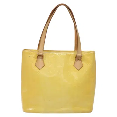 Pre-owned Louis Vuitton Houston Yellow Patent Leather Tote Bag ()