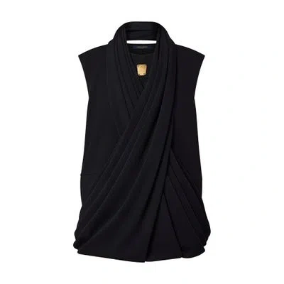 Louis Vuitton Hybrid Draped Knit Top In Black