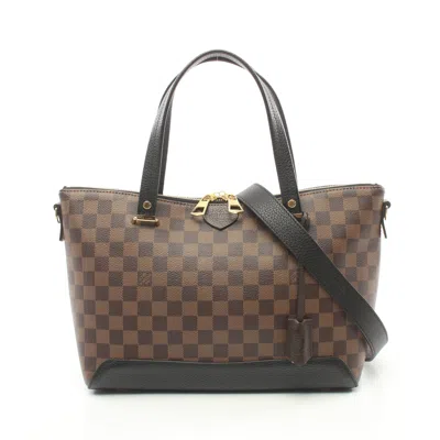Pre-owned Louis Vuitton Hyde Park Damier Ebene Handbag Tote Bag Pvc Leather 2way In Brown