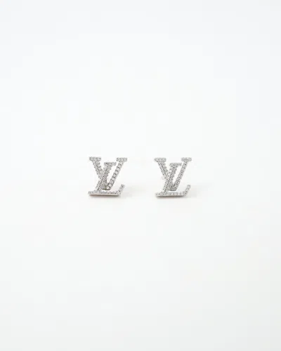 Pre-owned Louis Vuitton Iconic Studded Earrings In Silver
