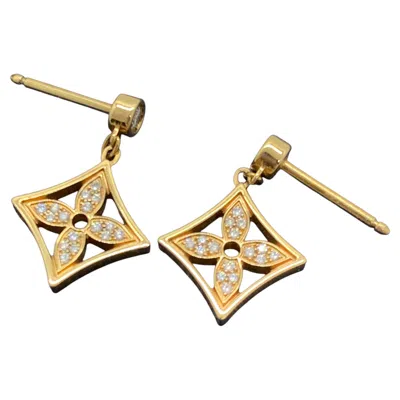 Pre-owned Louis Vuitton Idylle Blossom 18k Yellow Gold Diamond Monogram Drop Earrings