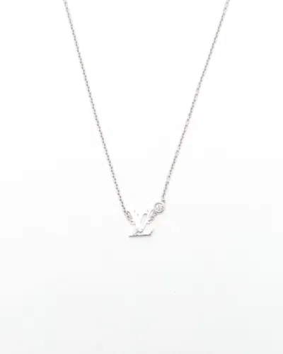 Pre-owned Louis Vuitton Idylle Blossom 18kt White Gold And 0,03ct Diamond Necklace In Silver