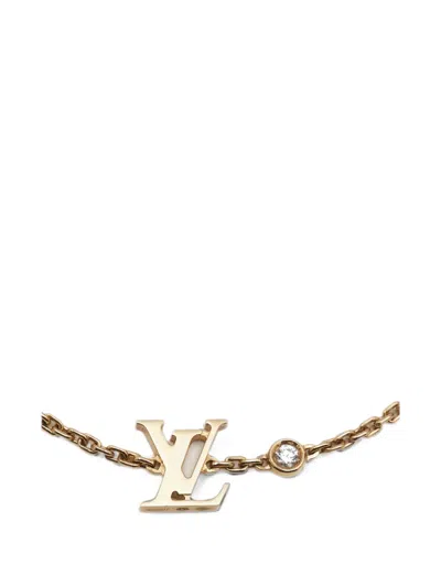 Pre-owned Louis Vuitton Idylle Blossom Lv Diamond Chain Bracelet In Gold