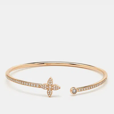 Pre-owned Louis Vuitton Idylle Blossom Twist Diamonds 18k Rose Gold Bracelet 15