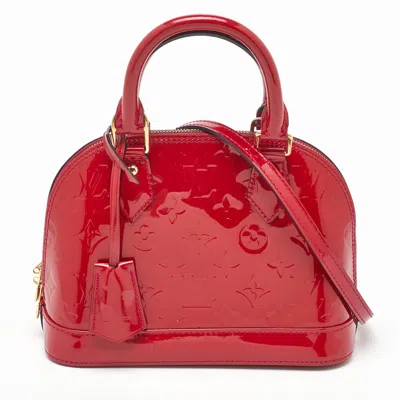 Pre-owned Louis Vuitton Indian Rose Monogram Vernis Alma Bb Bag In Red