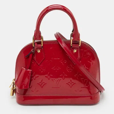 Pre-owned Louis Vuitton Indian Rose Monogram Vernis Alma Bb Bag In Red