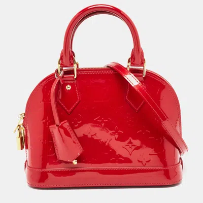 Pre-owned Louis Vuitton Indian Rose Monogram Vernis Alma Bb Bag In Red