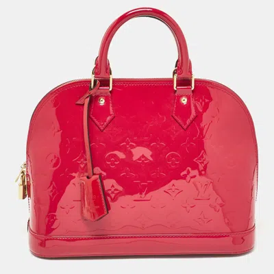 Pre-owned Louis Vuitton Indian Rose Monogram Vernis Alma Pm Bag In Pink
