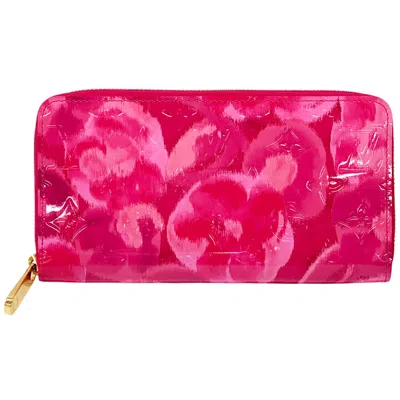 Pre-owned Louis Vuitton Indian Rose Pink Monogram Vernis Long Wallet (bi-fold) () In Indian Rose, Pink