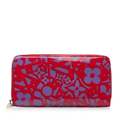 Pre-owned Louis Vuitton Indian Rose Red Color Patent Leather Long Wallet (bi-fold) ()