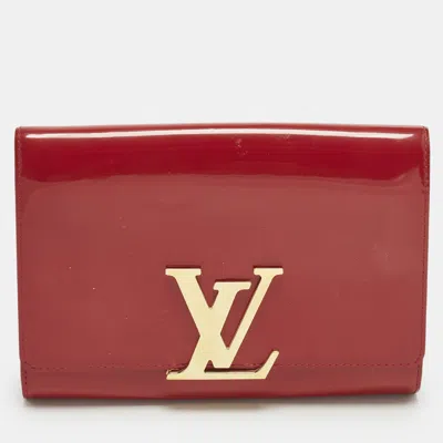 Pre-owned Louis Vuitton Indian Rose Vernis Leather Louise Clutch In Pink