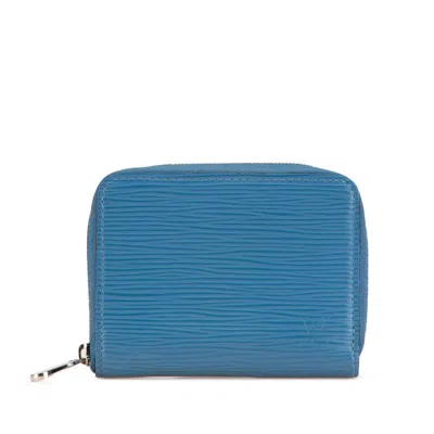 Pre-owned Louis Vuitton Indigo Leather Coin Purse/coin Case ()