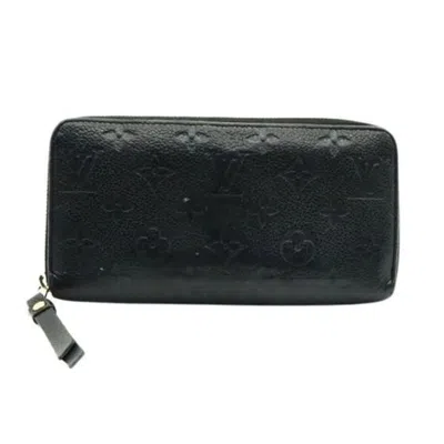Pre-owned Louis Vuitton Infini Navy Monogram Empreinte Long Wallet (bi-fold) () In Blue