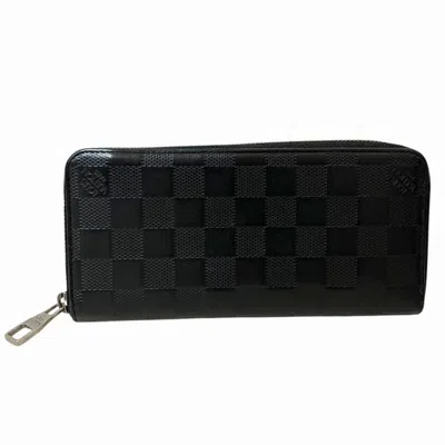Pre-owned Louis Vuitton Infini Noir Damier Infini Long Wallet (bi-fold) () In Black