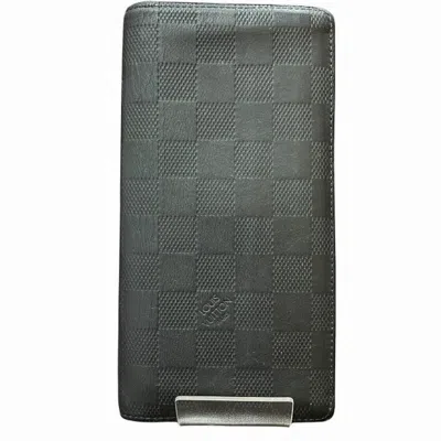 Pre-owned Louis Vuitton Infini Onyx Damier Infini Long Wallet (bi-fold) () In Black