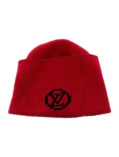 Pre-owned Louis Vuitton Initiales Wool Beanie In Red