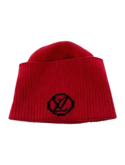 Pre-owned Louis Vuitton Initiales Wool Beanie In Red
