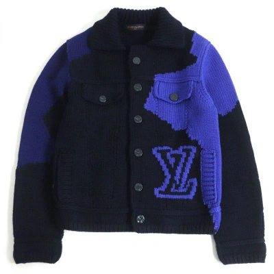 Pre-owned Louis Vuitton Intarsia Jacket In Navy