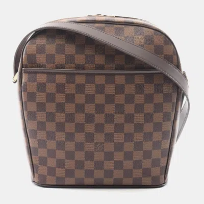 Pre-owned Louis Vuitton Ipanema Gm Brown Damier Ebene Coated Canvas Shoulder Bag