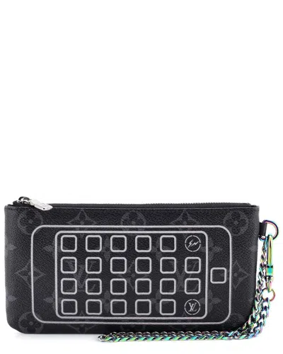Pre-owned Louis Vuitton Iphone Pouch Flash Fragment Monogram Eclipse Canvas (authentic Pre-loved)