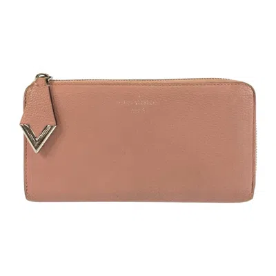 Pre-owned Louis Vuitton Ish Magnolia Pink Cuir Ombre Leather Long Wallet (bi-fold) () In Multi