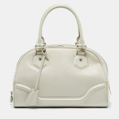 Pre-owned Louis Vuitton Ivorie Epi Leather Montaigne Pm Bag In White