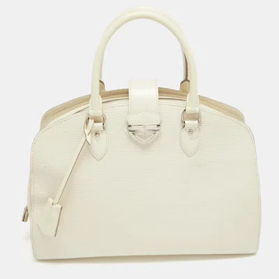 Pre-owned Louis Vuitton Ivorie Epi Leather Pont Neuf Gm Bag In White