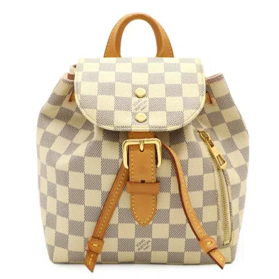 Pre-owned Louis Vuitton Ivory Damier Azur Backpack Shoulder Bag () In White