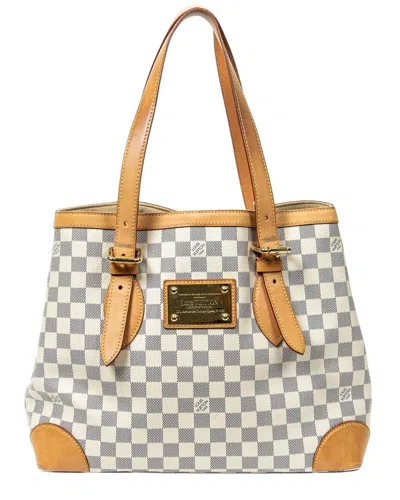 Pre-owned Louis Vuitton Ivory Damier Azur Hampstead (authentic Pre-loved)