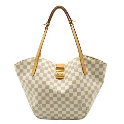 Pre-owned Louis Vuitton Ivory Damier Azur Shoulder Bag Tote Bag ()
